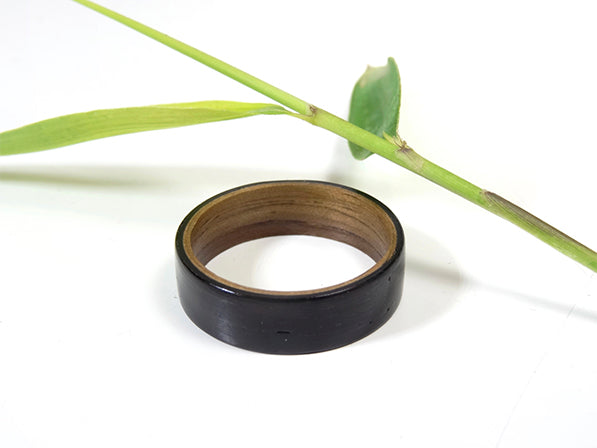 Bague en bois précieux d'Ebène et Alisier