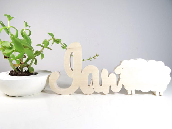 Lettre en bois animaux