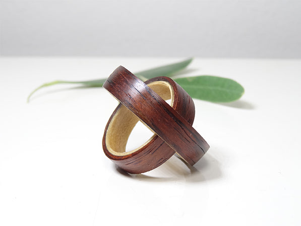 Ensemble bagues fiançailles - Erable et Palissandre