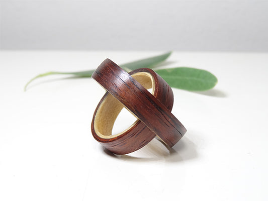 Ensemble bagues fiançailles - Erable et Palissandre