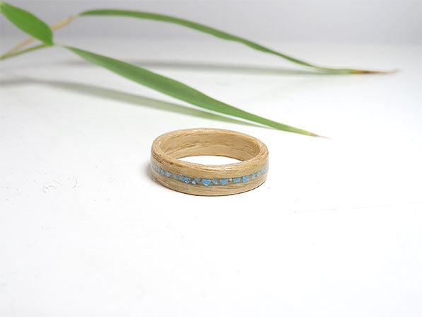 Bague platane et turquoise
