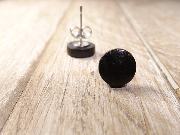 Puces d'oreilles en bois d'ébène