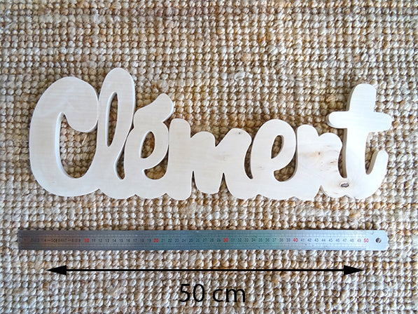 Grand prénom en bois naturel