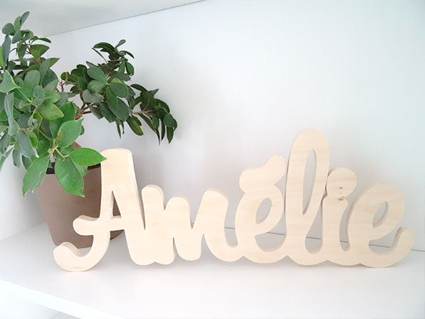 Prénoms en bois naturel de 50 cm
