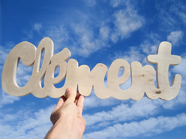 Grand prénom en bois 50 cm