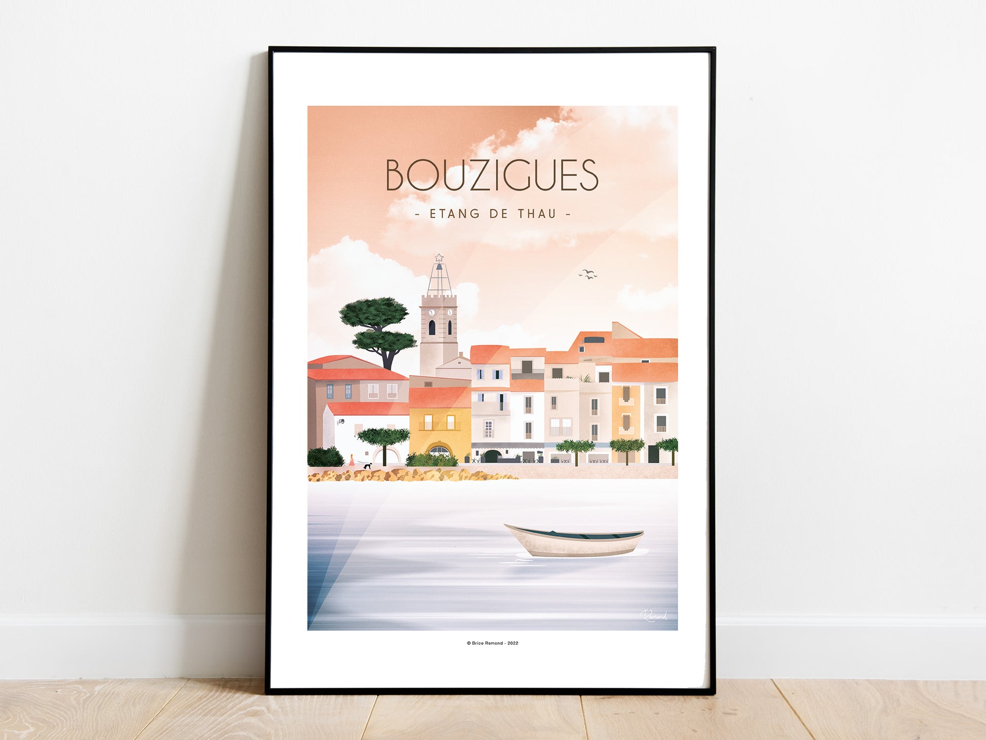 Affiche Village de Bouzigues - Hérault, Occitanie, France