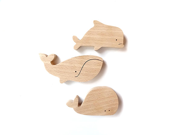 Aimant en bois Baleines