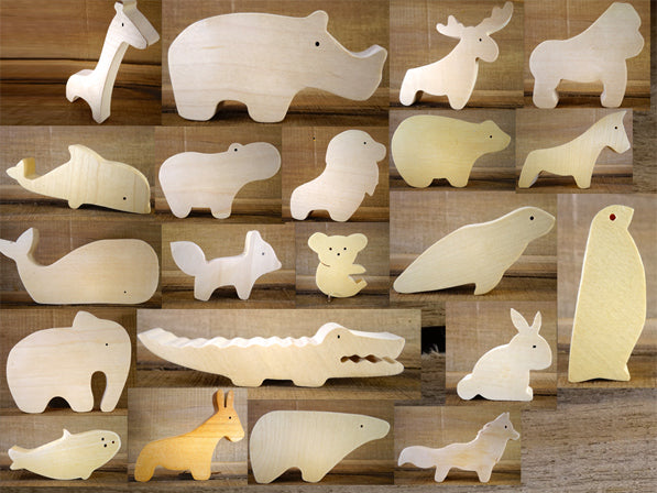 Animaux en bois Montessori