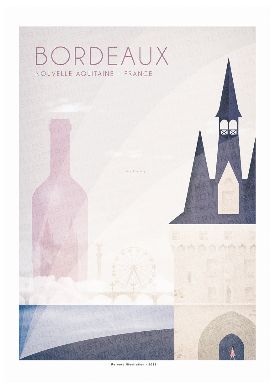 Affiche ville de Bordeaux - France
