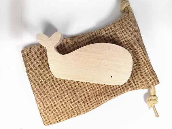 Petit sac jute animaux bois